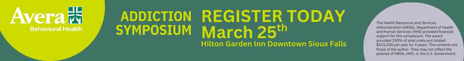 Avera Behavioral Health Addiction Care Symposium Banner